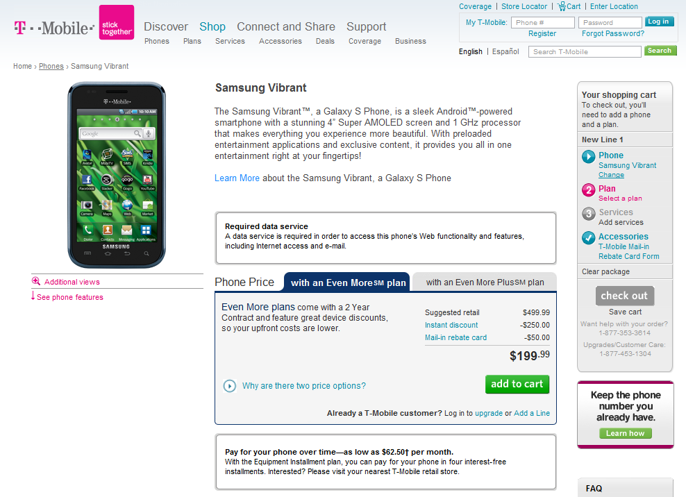 Samsung Vibrant Galaxy S Series Phone Now Available At TMobile's