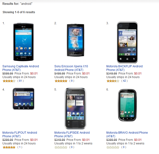 Amazon Wireless Temporarily Drops All Of Its 6 AT&T Android Phones Down ...