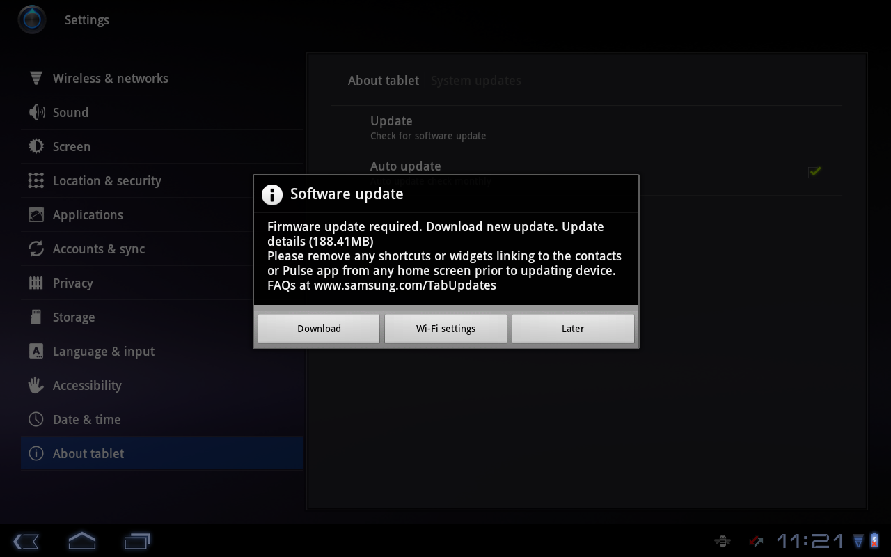 Samsung Galaxy Tab 10.1 WiFi TouchWiz UX Update Is Now Live!