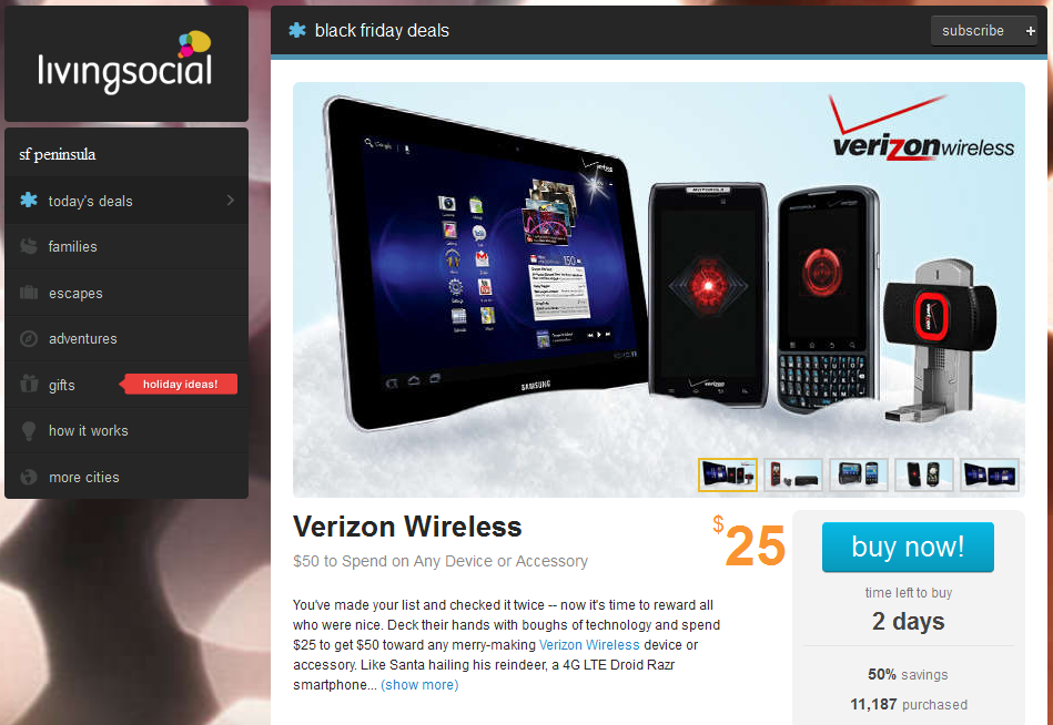 Verizon Wireless Corporate Discount List 2017 BF Deal Alert: Get A $50 Verizon Wireless Coupon For $25 From Living