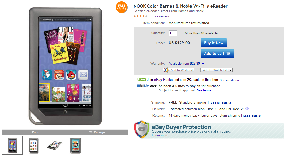 [Deal Alert] Barnes & Noble Offering Refurbished NOOK Color For Just