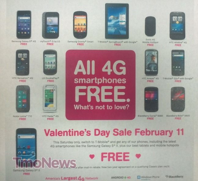 [Update Extended Through Sunday] TMobile Planning Valentine's Sale