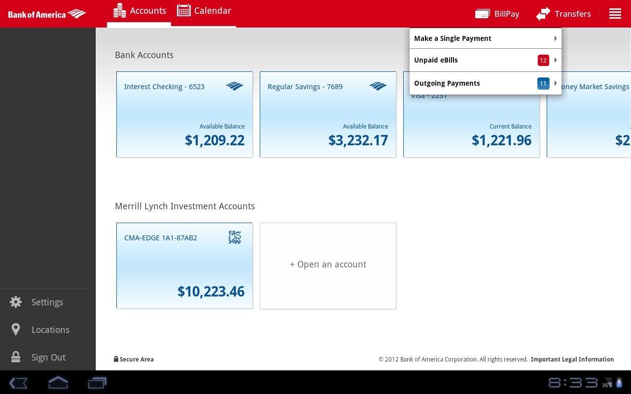 bank of america balance assist application