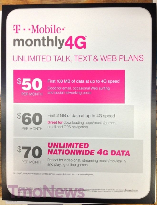 TMobile Bringing Unlimited 4G Data Plan To Prepaid Starting January 9th