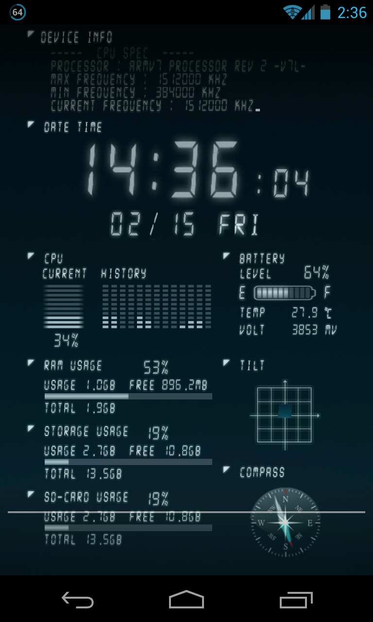 Are You A System Info Junkie Get It All On Your Homescreen With Device Info Live Wallpaper