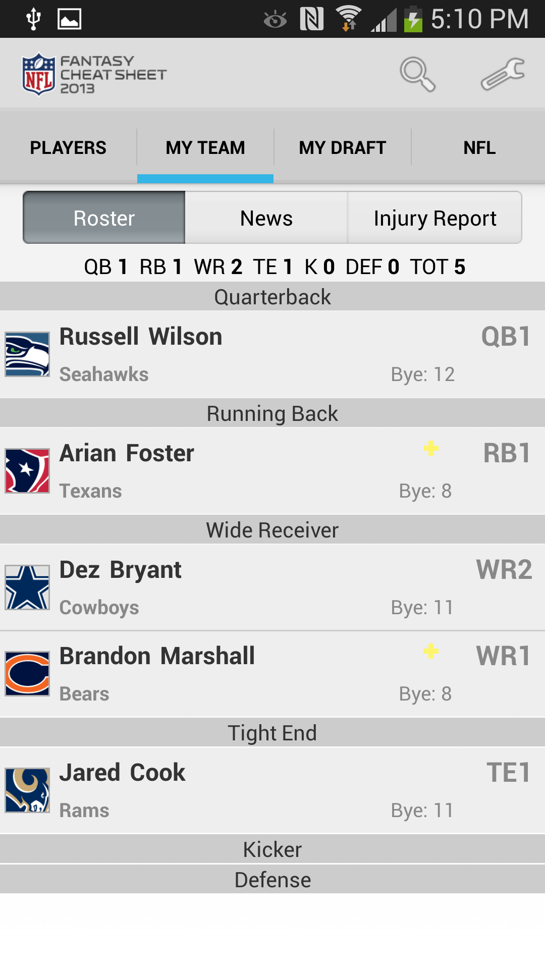 [New App] NFL Releases Official 2013 Fantasy Football Cheat Sheet