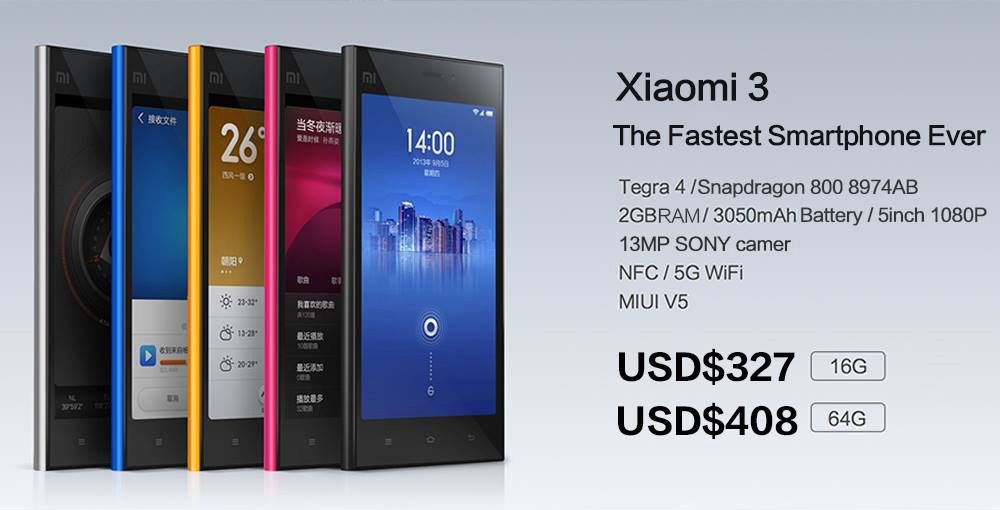 Xiaomi Debuts The MI3: Snapdragon 800 And Tegra 4 Models Starting At ...