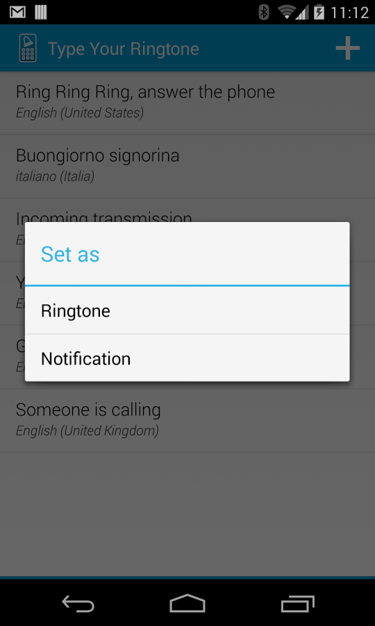 [New App] Type Your Ringtone Uses TextToSpeech To Turn Words Into A