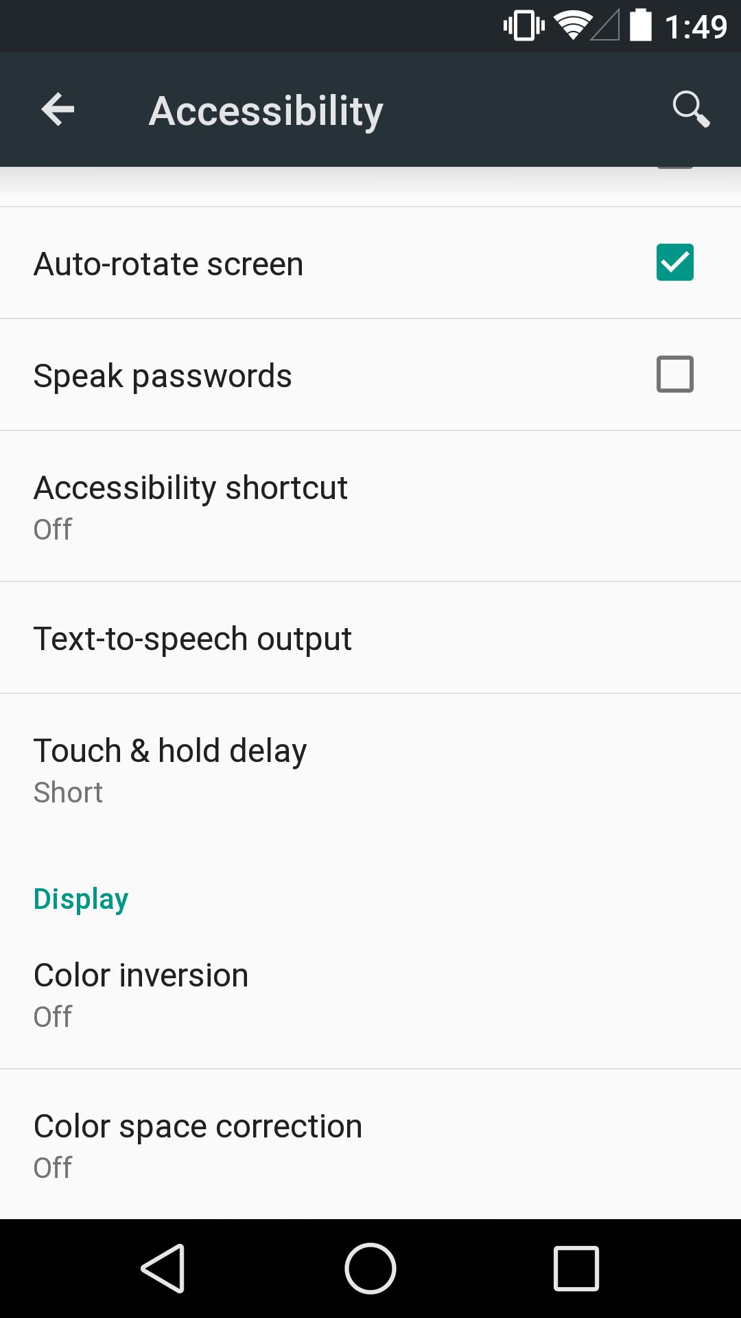 Android "L" Feature Spotlight Accessibility Gains Color Inversion And