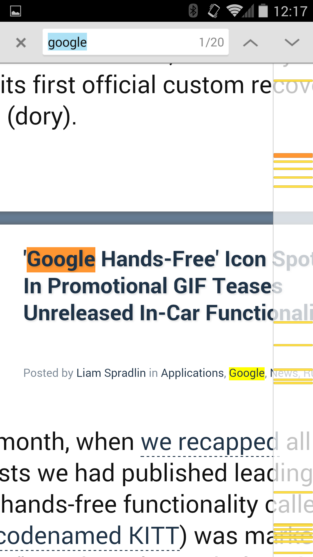 A handy but little known url bar text search tool is absent from chrome