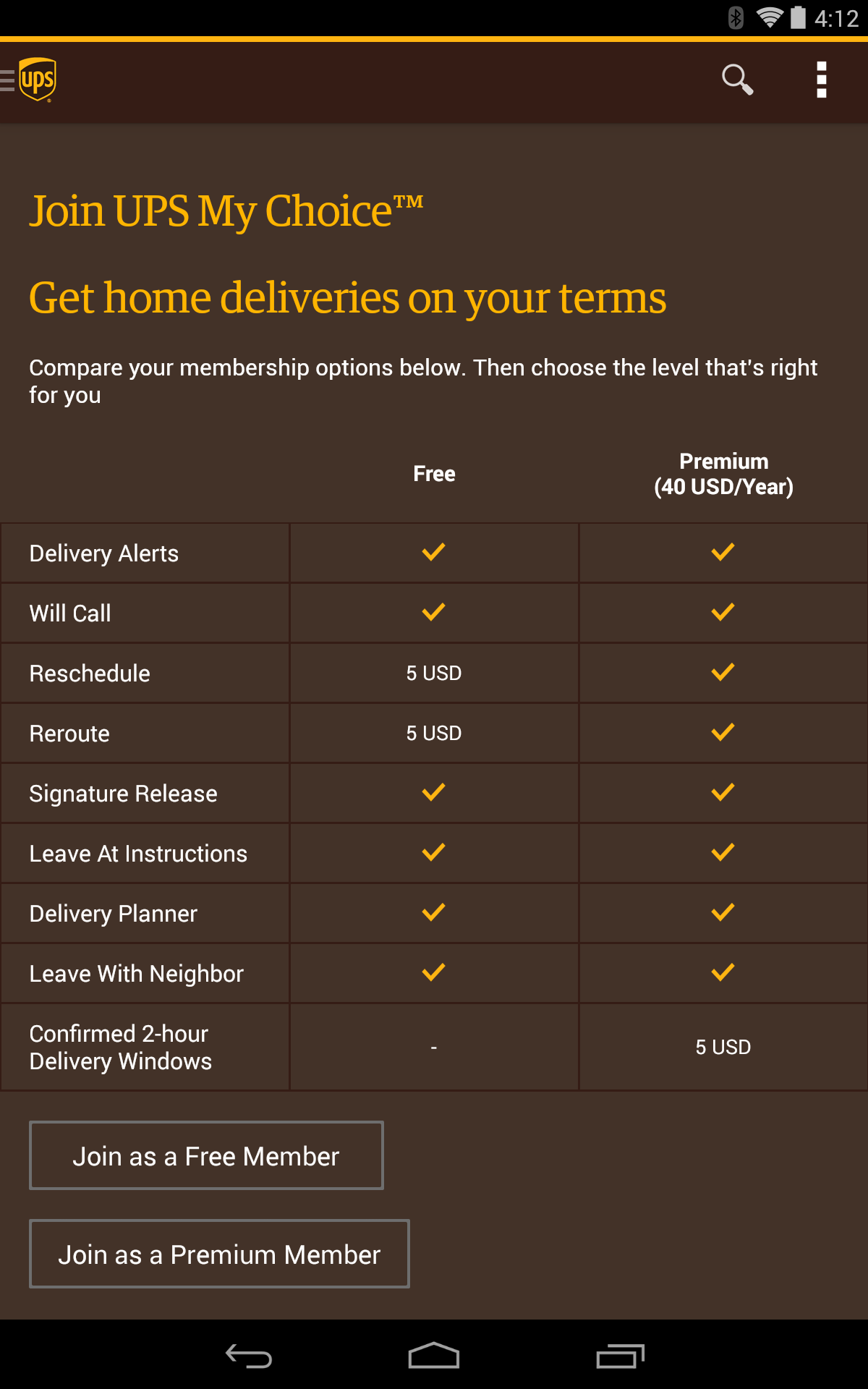UPS Mobile Android App Gets 4.1 Update Adding My Choice Integration For