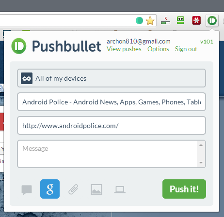 pushbullet send sms