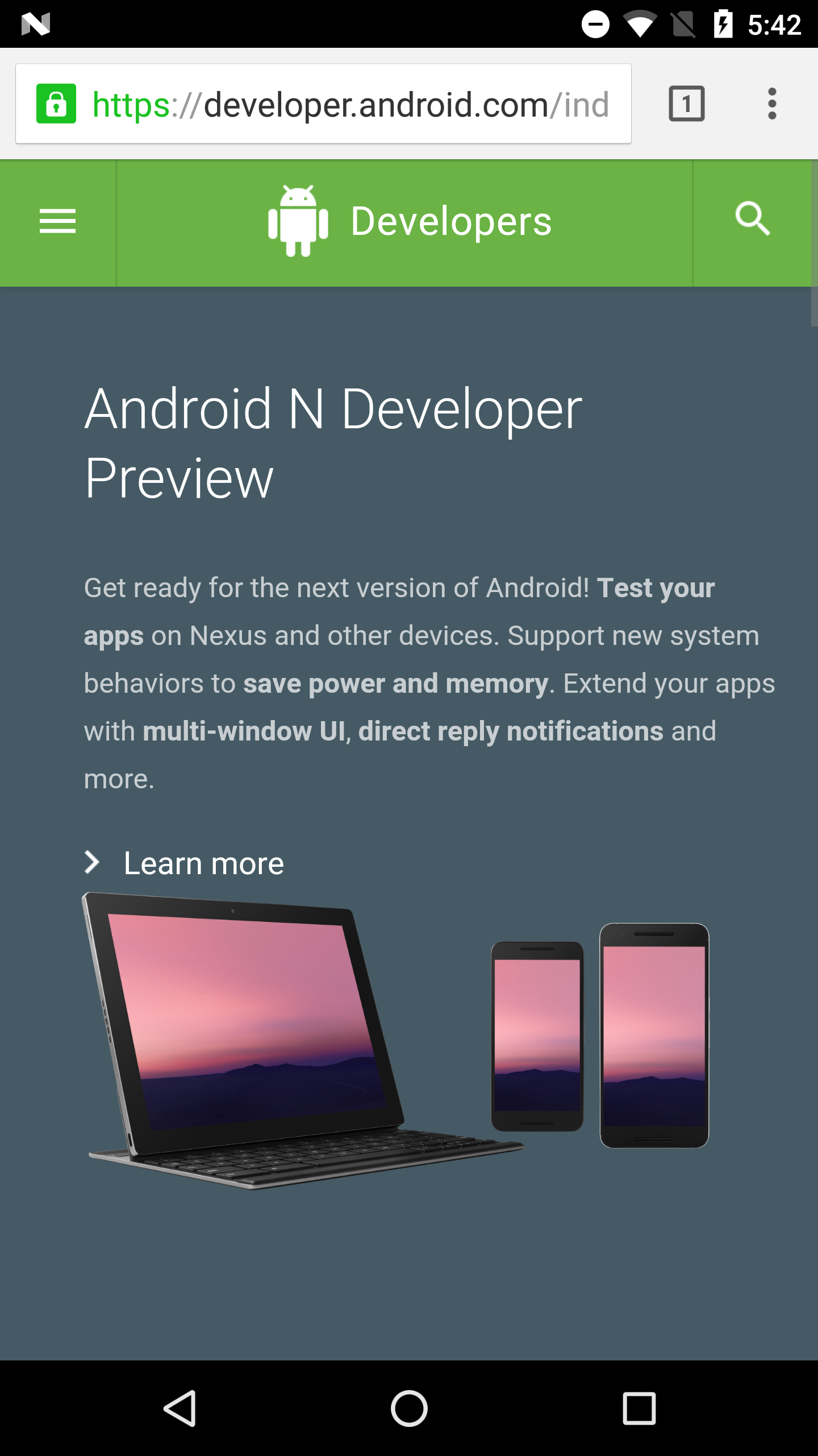 Android Developer Site Slightly Redesigned With Navigation Drawer And ...