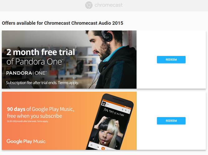 bemærkning bliver nervøs Dwell Google Adds A New Goodie For Chromecast And Chromecast Audio Owners: Two  Months Of Ad-Free Pandora One Membership (US Only)