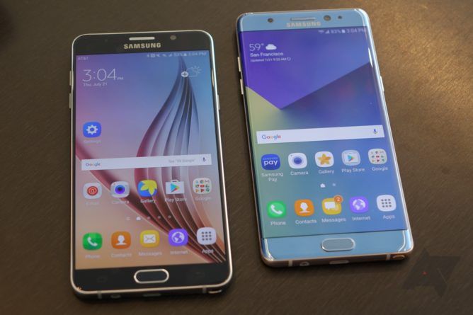Left: Note5, Right: Note7