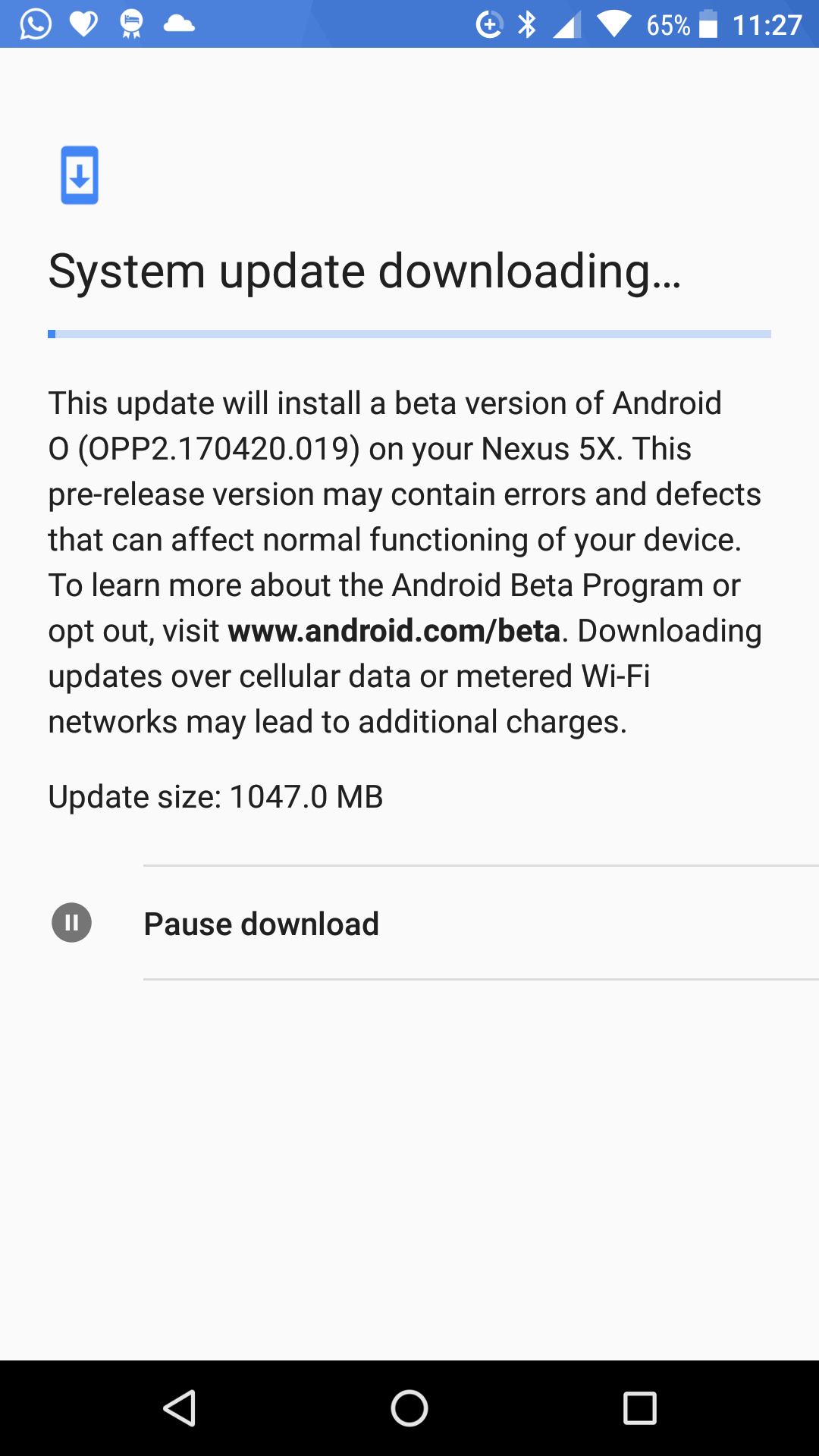 Android O feature spotlight: Downloads of system updates can now be paused - Android System Update Download Paused Waiting For Wifi