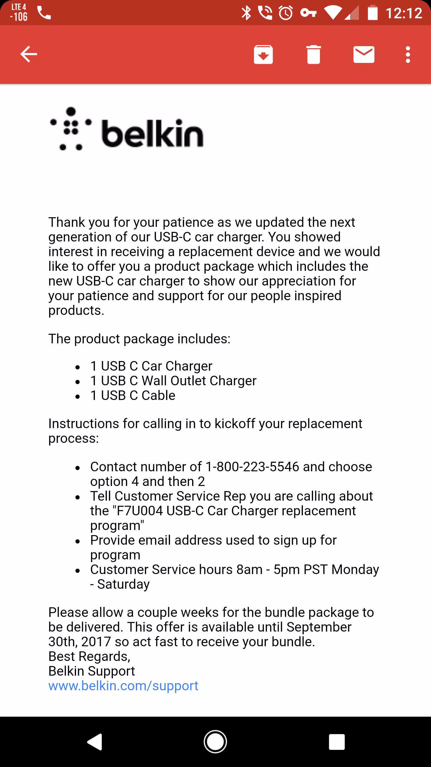 Belkin is finally replacing customers' faulty 45 27W USBPD car