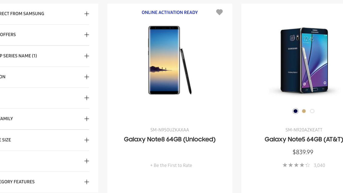[Update: It's gone] Samsung presumably gives up on keeping Note8 a secret, lists the phone on its online store