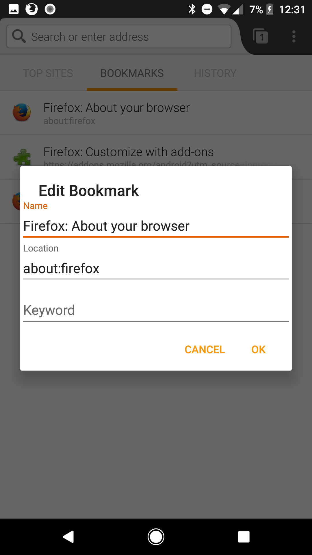 Firefox Nightly for Android has an improved bookmark manager