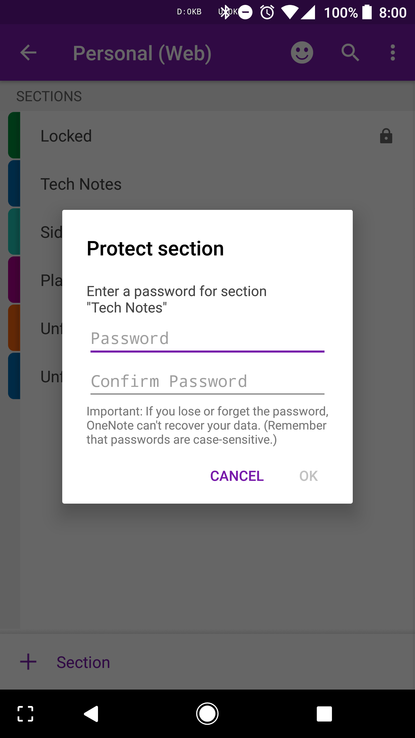 OneNote adds fingerprint security and the ability to create password ...