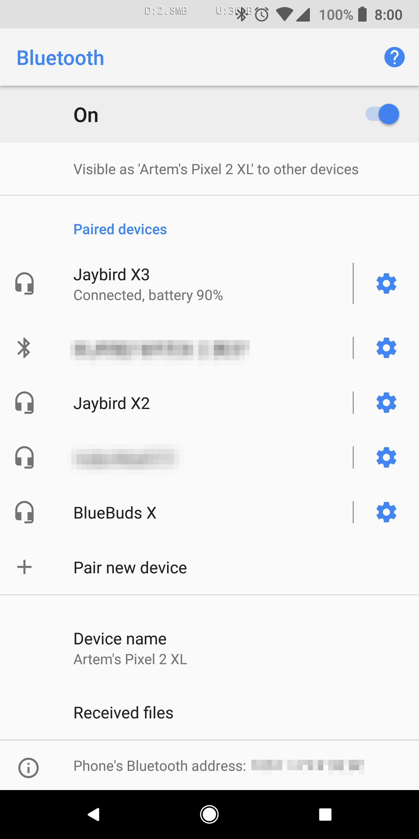 Bluetooth battery level indicators are working on the Pixel 2, and here