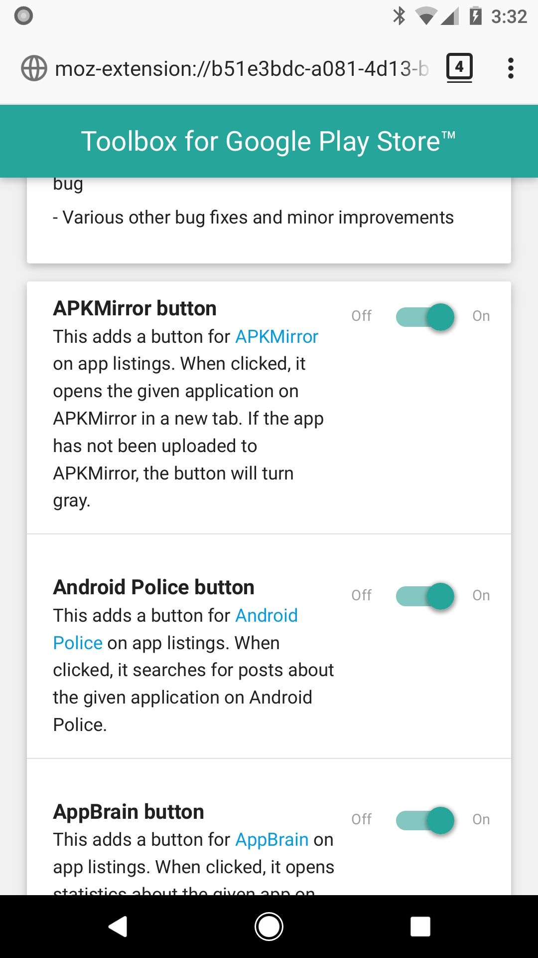 'Toolbox for Google Play Store,' our web browser extension, adds