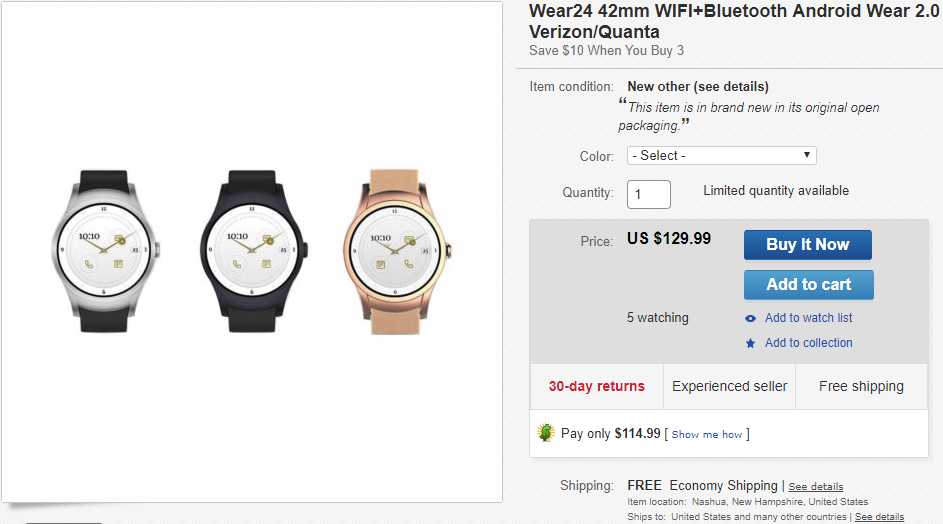 [Deal Alert] Verizon's discontinued Wear24 smartwatch pops up on eBay ...