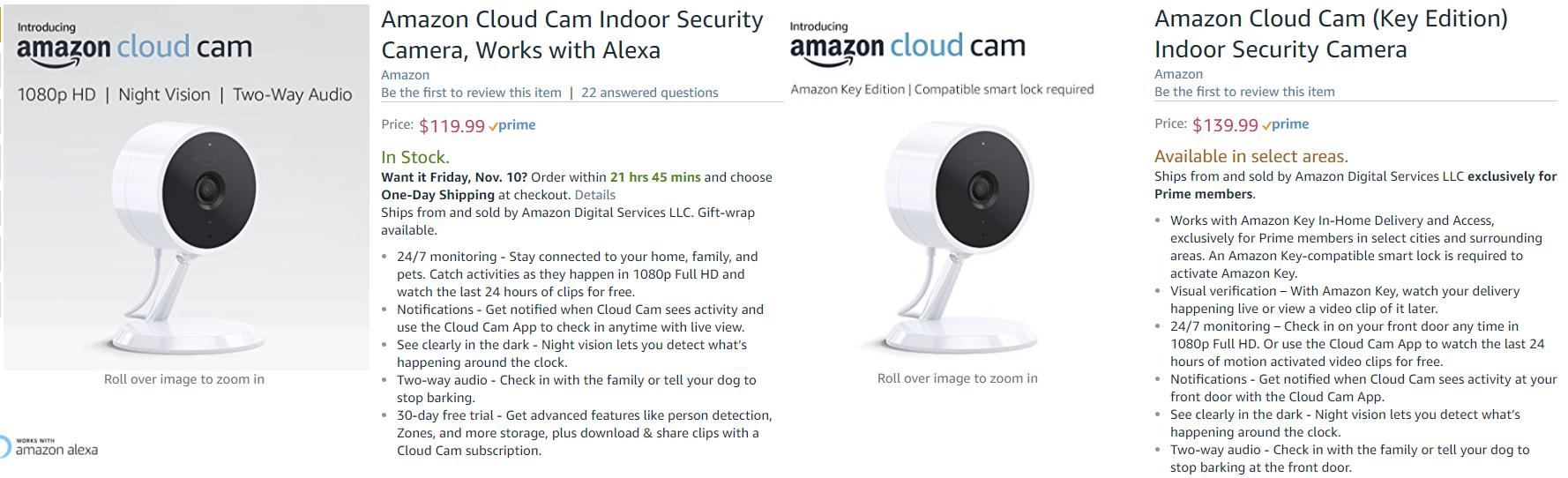 Amazon Key hardware and Cloud Cams are out today, get them here