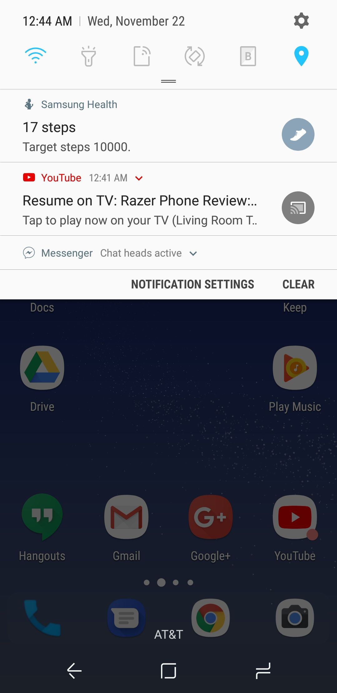 YouTube notification offers to resume a paused video on your Chromecast