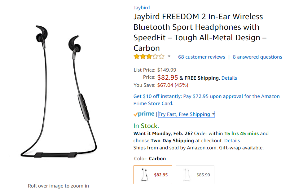 [Deal Alert] Jaybird Freedom 2 down to $82.95 on Amazon