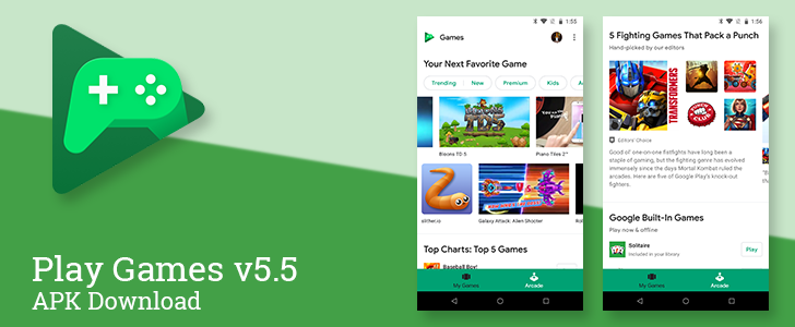 Google Play Games versão 5.5 inclui nova guia Arcade e ajustes interface 