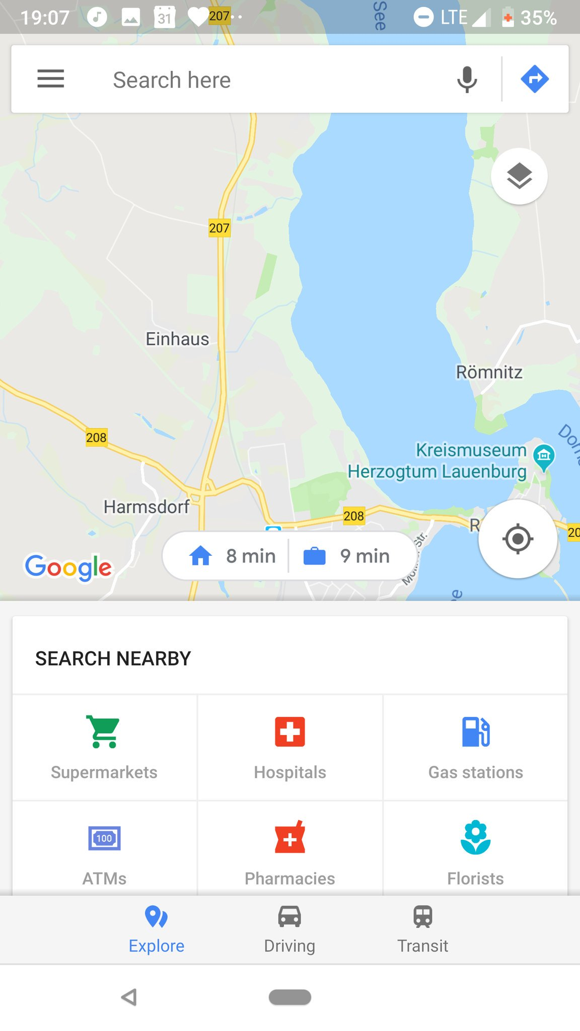 Quick access buttons for home and work showing up for some in Google Maps