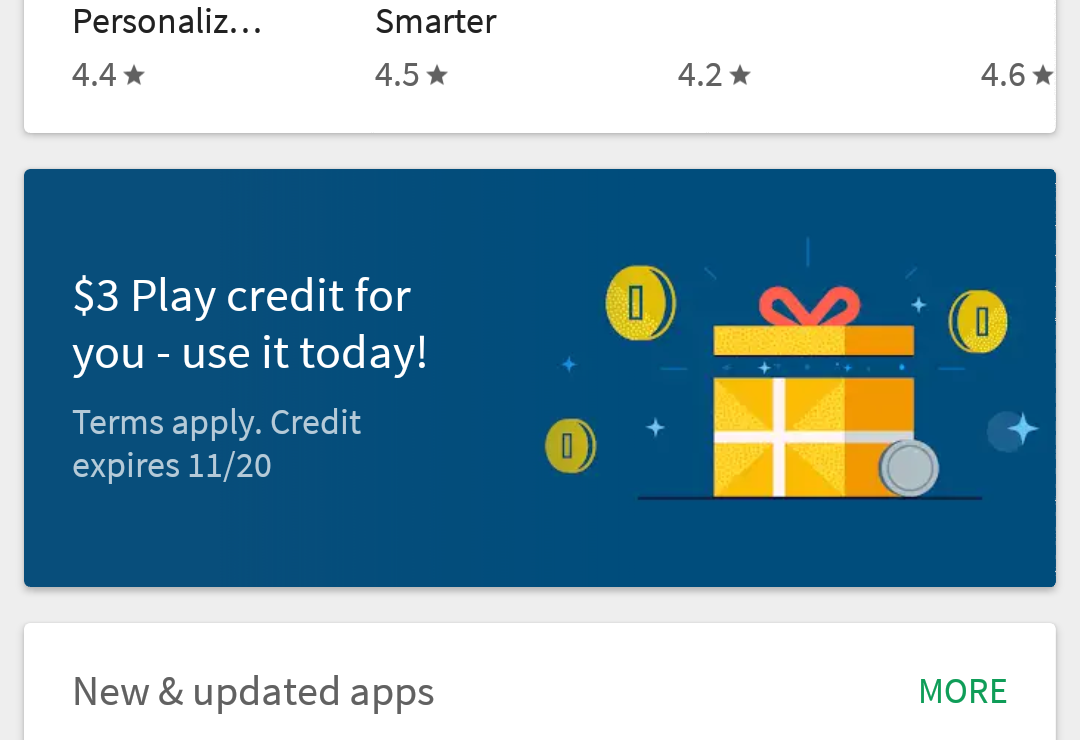 is handing out $5 in-app credits when you download select