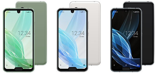 sharp aquos r2 compact showing three device colors