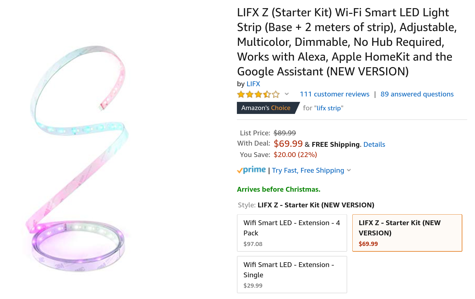 The Lifx Z Smart Led Strip Starter Kit Is At An All Time Low Of 70 