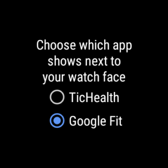 ticwatch swipe left google fit