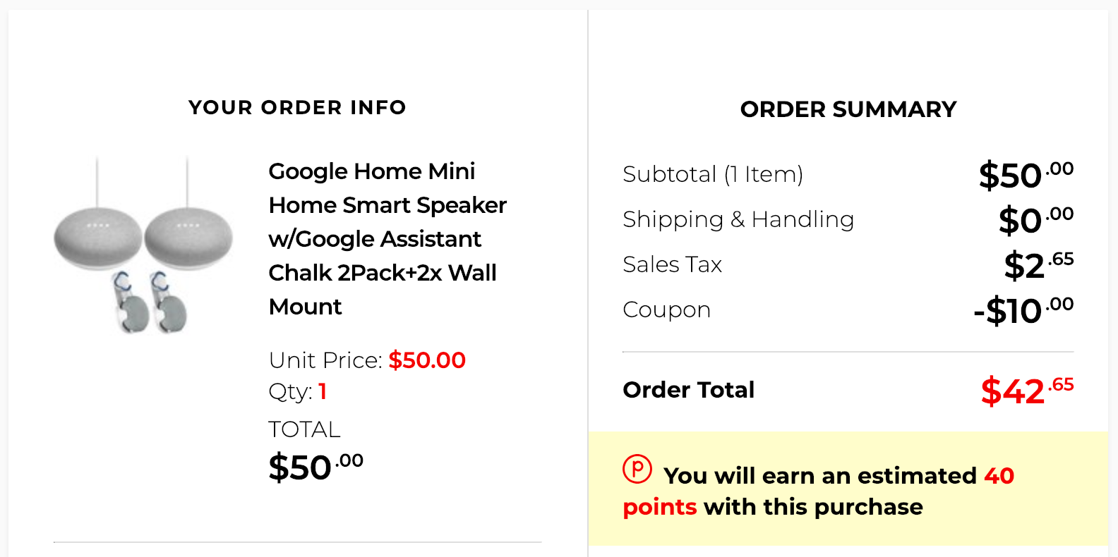 Google home mini store coupon