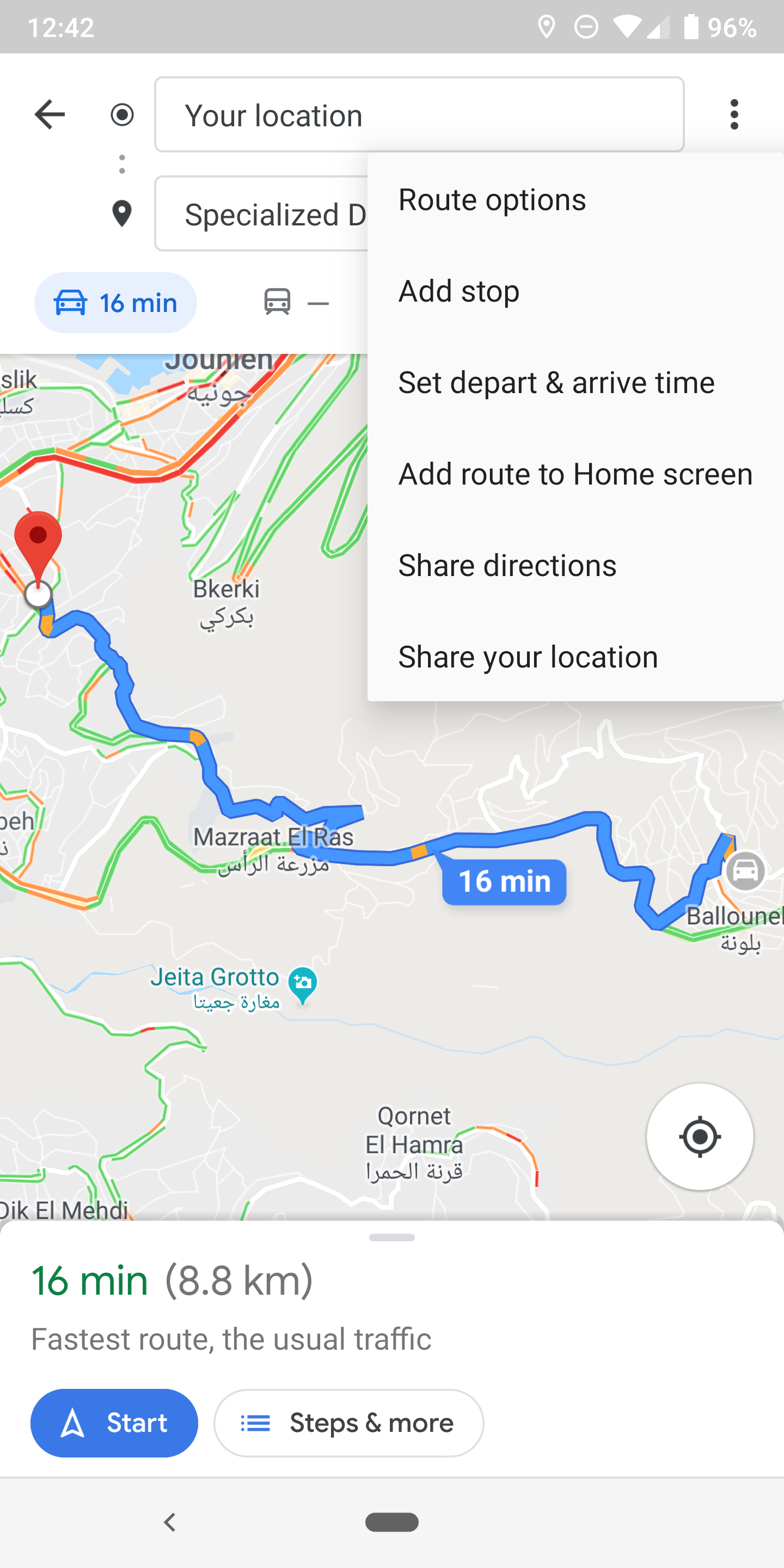Google Maps Departure Arrival Car Nav 2 