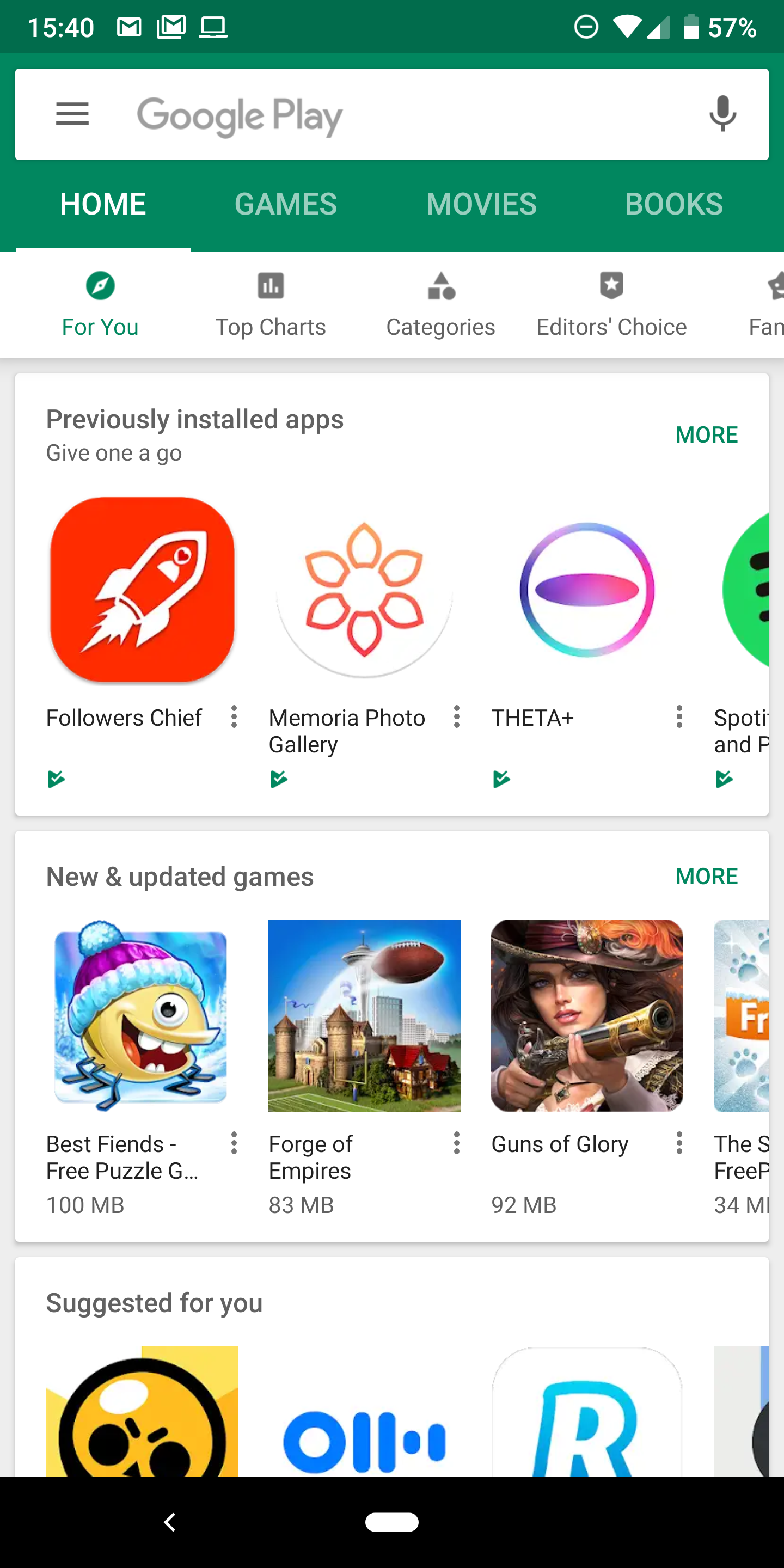 Play Store tests show inverted Games and Apps tabs, no overflow button ...