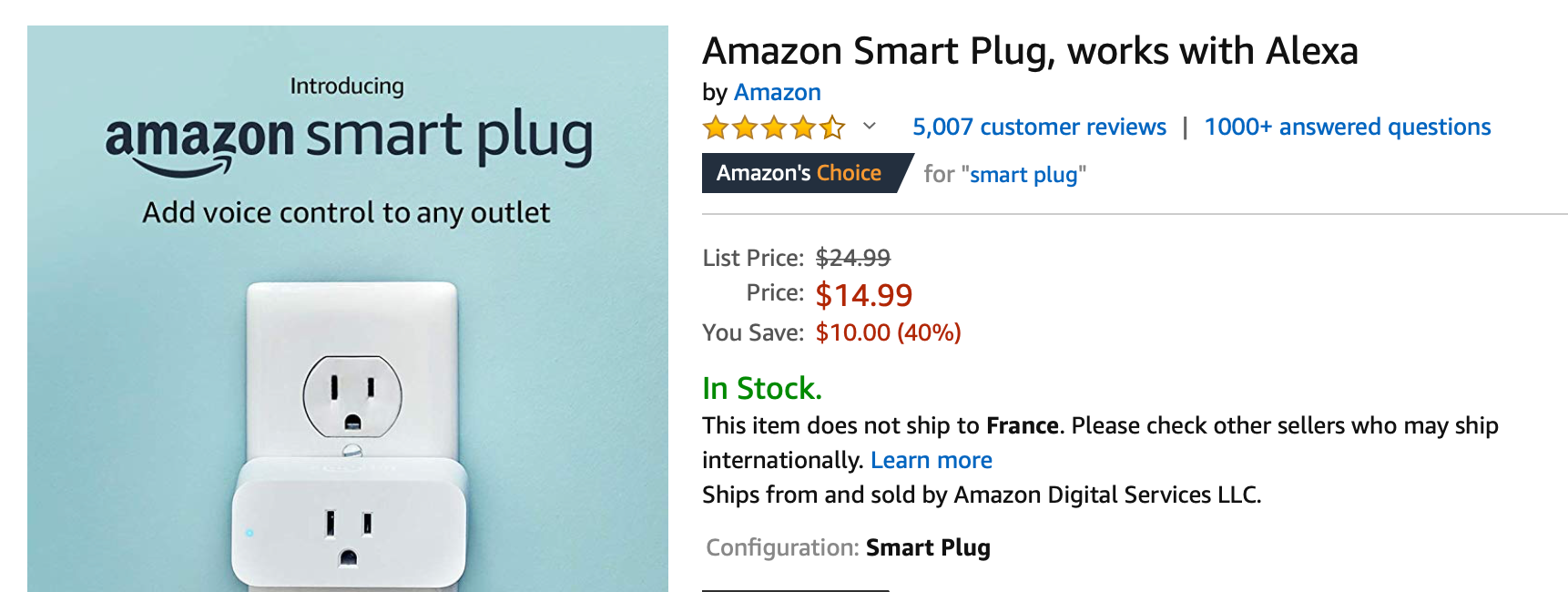 Amazon's compact and wellrated Smart Plug is 40 off, down to 14.99