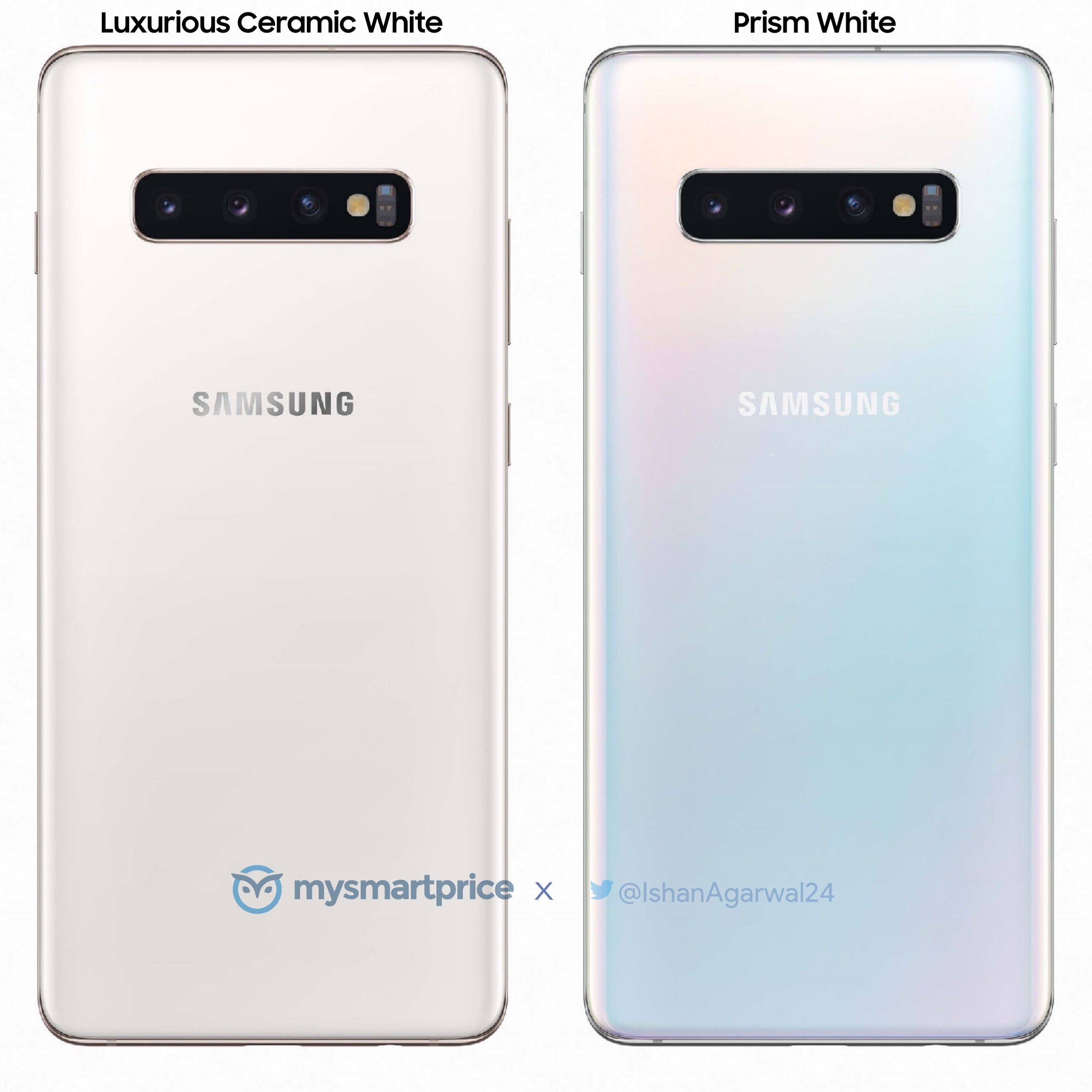 Latest Galaxy S10+ leak compares the Prism and Ceramic White models