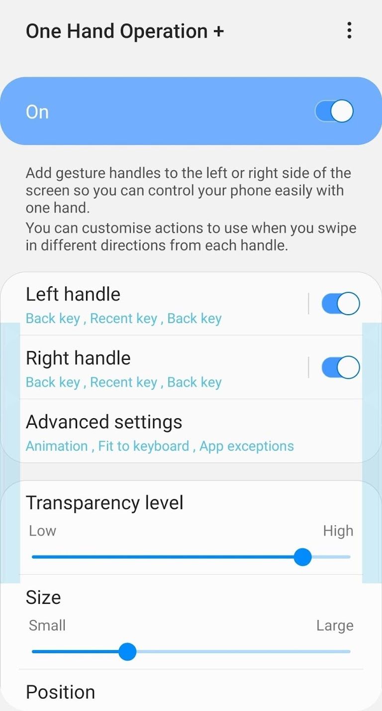 Samsung pushes its One Hand Operation gesture nav app to the Play Store