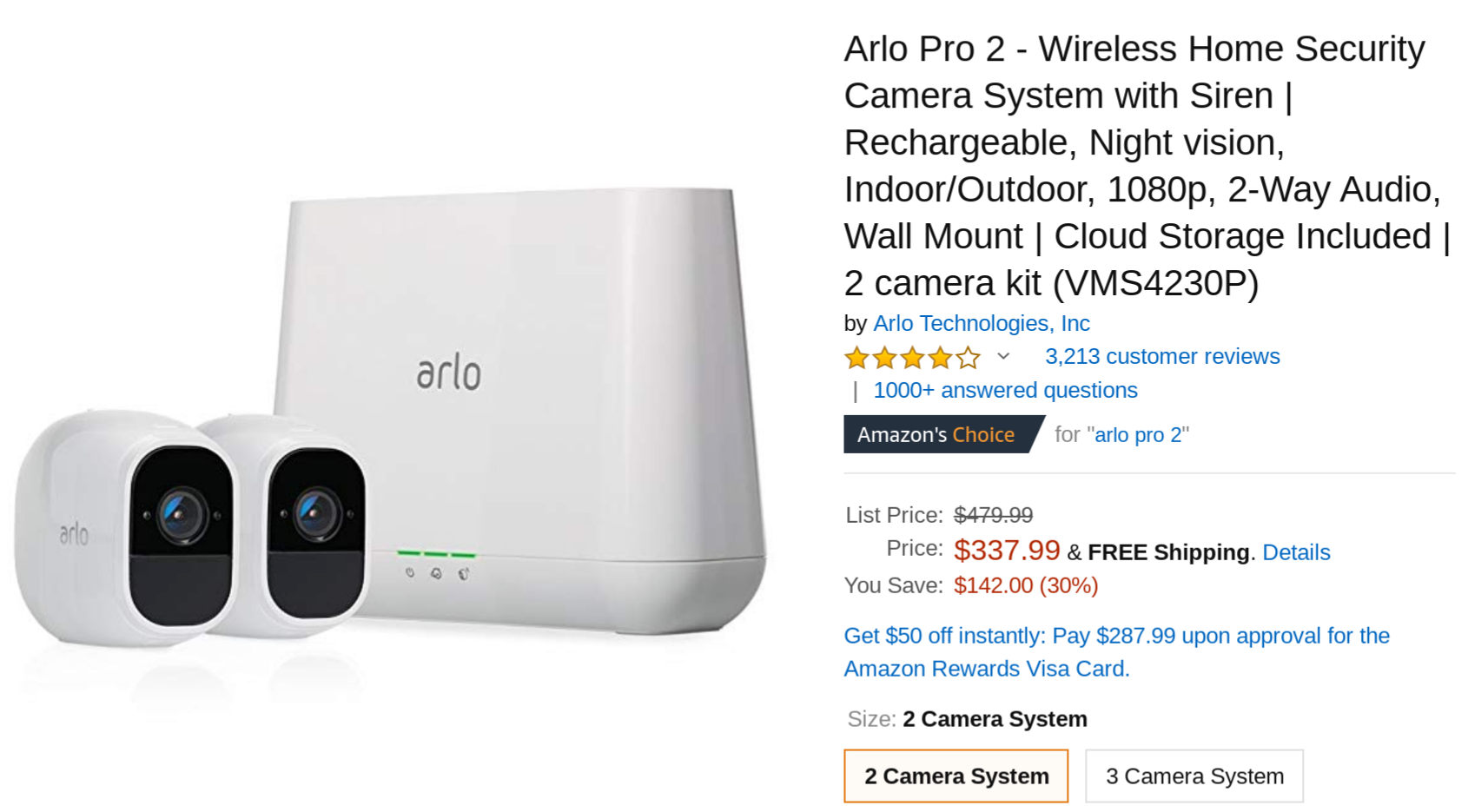 Arlo pro 2 2024 1080p 3 pack