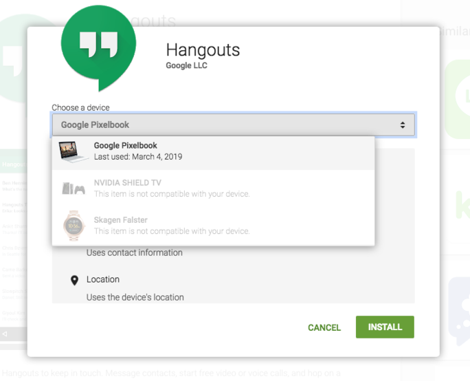 android wear hangouts