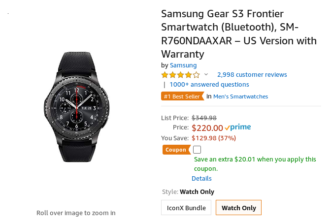 Gear s3 sales frontier review 2019