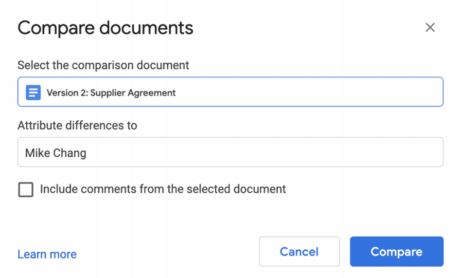 Word Compare Differences Between Two Documents