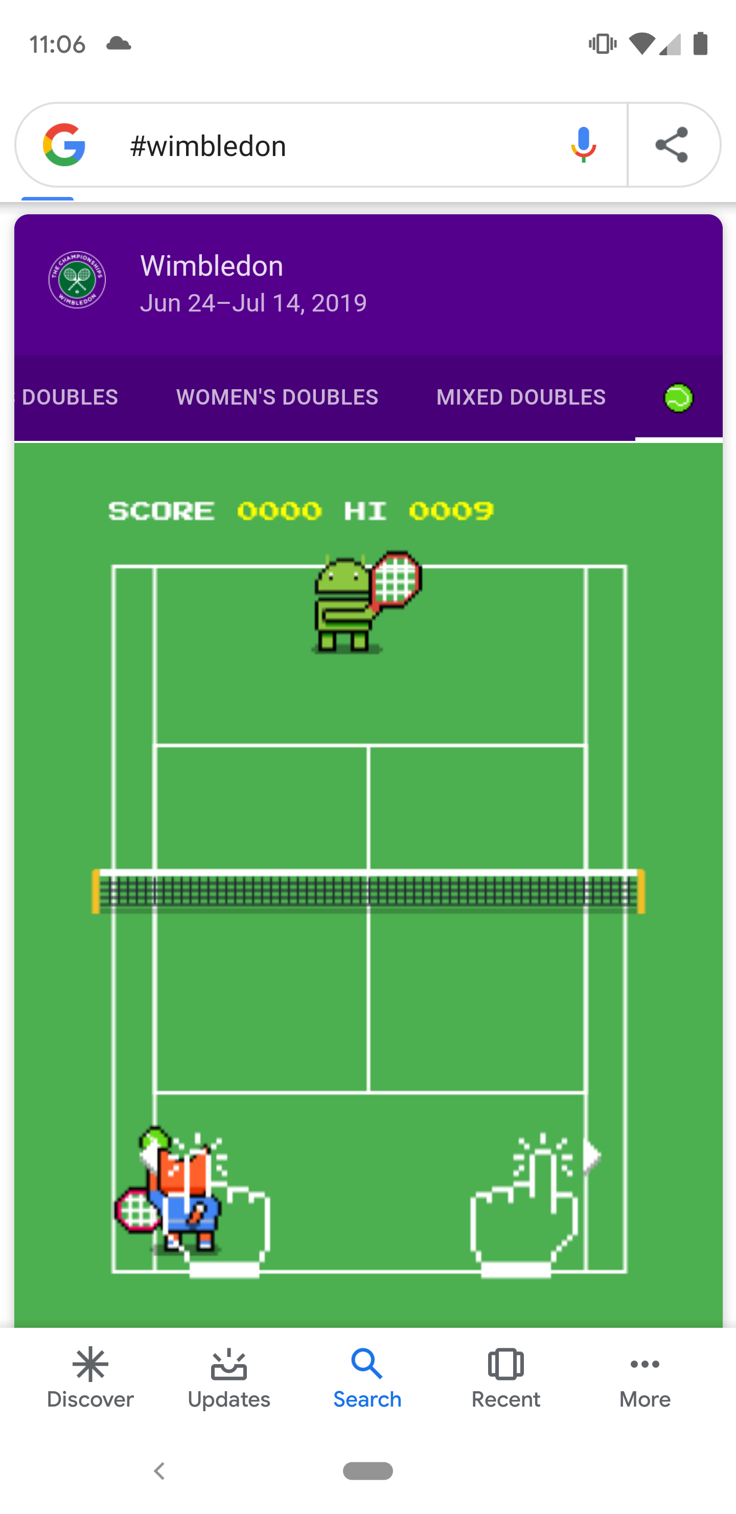 Google has a fun Wimbledon Easter egg you can play if you know where