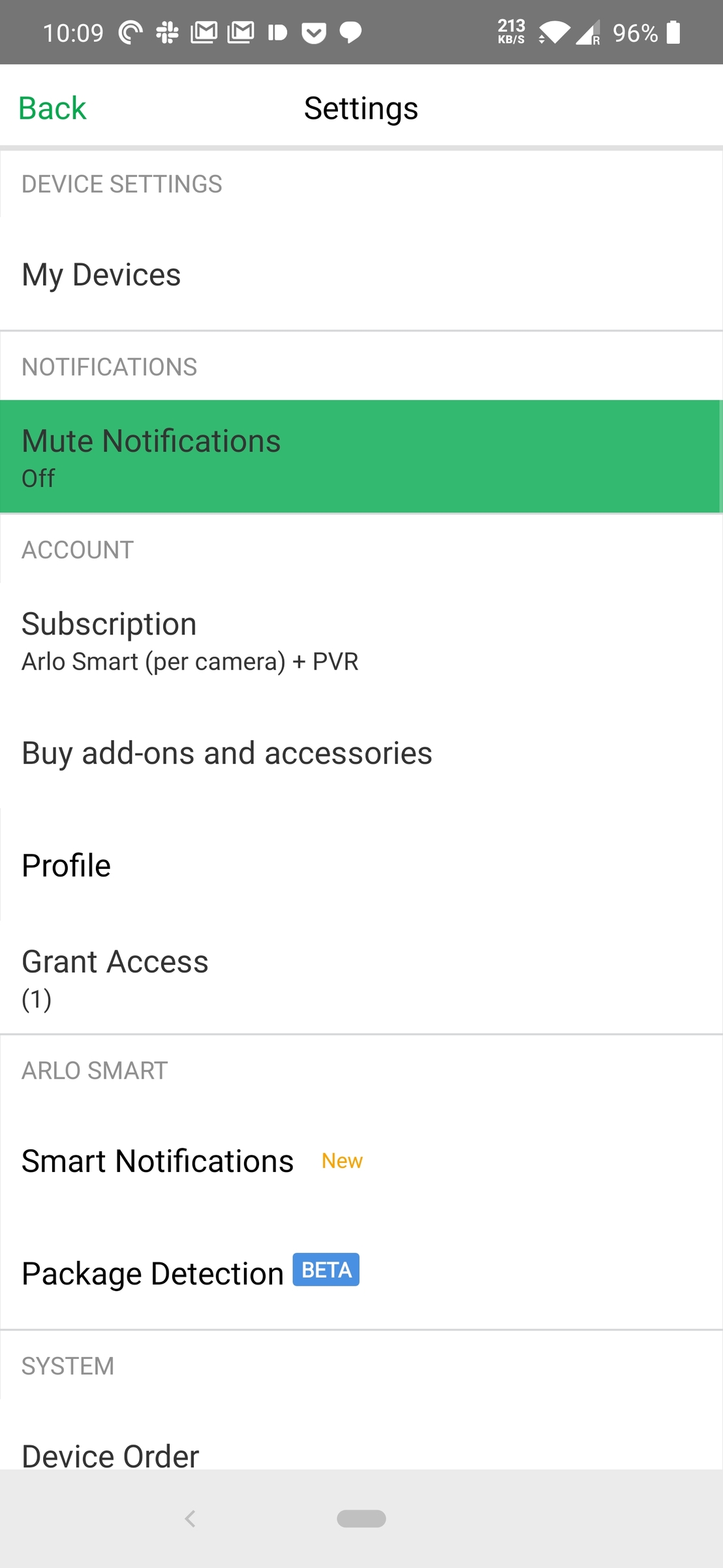 how to turn off email notifications on arlo app