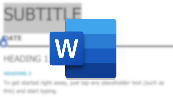 The Microsoft Word logo floating overtop a Word document in the background.
