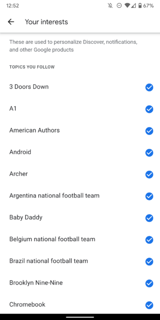 The Google App's New Interests Section Replaces Customize Discover